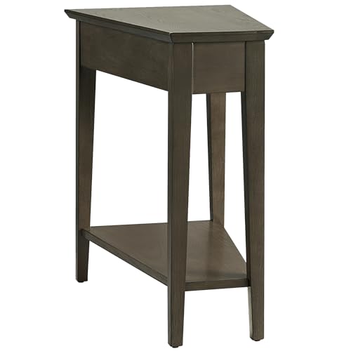 Image of Leick Home Teegan Wedge End Table, 15 inch, Smoke Gray