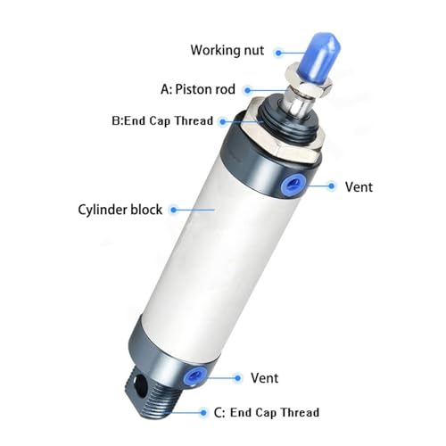 Vérin pneumatique monocylindre rigide avec alésage de 32 mm