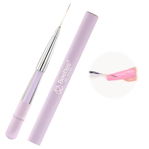 Image of Beetles Nail Art Brushes, 1pcs Liner Brush Size 15mm Painting Art Design | Manicure Pen Detachable Handle and Protect Cap Professional Nail Tools for Lines, Details, Fine Drawing