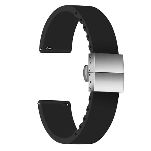 Bracelet montre silicone 22 mm noir fini les irritations avec la boucle