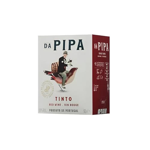 Da Pipa Vinho Tinto Português, 5000 ml, Safra 2021, 13.5% Vol, Produto de Portugal, Garrafa de Vidro