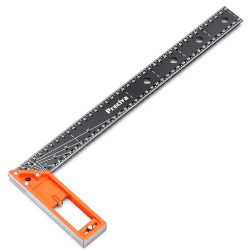 Squadra da falegname,Preciva 400mm - Include calibro di marcatura antiruggine (40cm), livella a bolla e punta di marcatura - 90° e 45° - Squadra falegnameria, squadra da carpentiere Squadra da falegname,Preciva 400mm - Include calibro di marcatura antiruggine (40cm), livella a bolla e punta di marcatura - 90° e 45° - Squadra falegnameria, squadra da carpentiere
