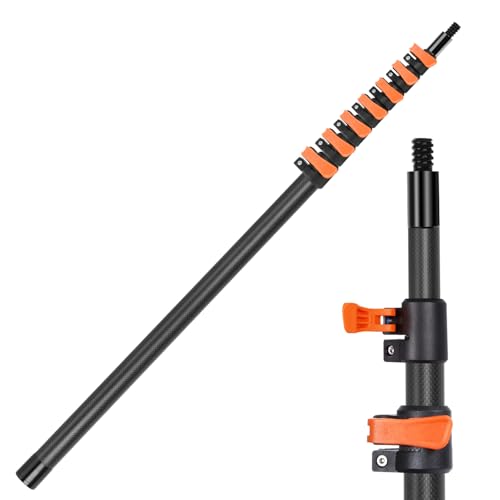 30FT Carbon Fiber Telescoping Pole - Multi-Purpose Extension Pole Cleaning, Painting, Dusting, High Reach Tasks