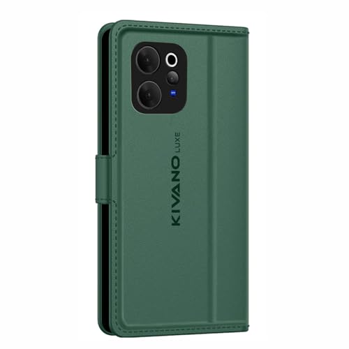 Image of KIVANO LUXE Compatible for Vivo V70 Elite 5G / Vivo V70 5G Artisanal Leather Wallet Case with Card Holder for Men Women, Magnetic Flip Folio Cover with Stand RFID Blocking Cell