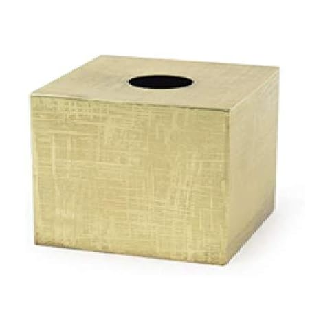 The London Homeware Company Gold brown coloured brass finished textured tissues box cover and holder Cover
