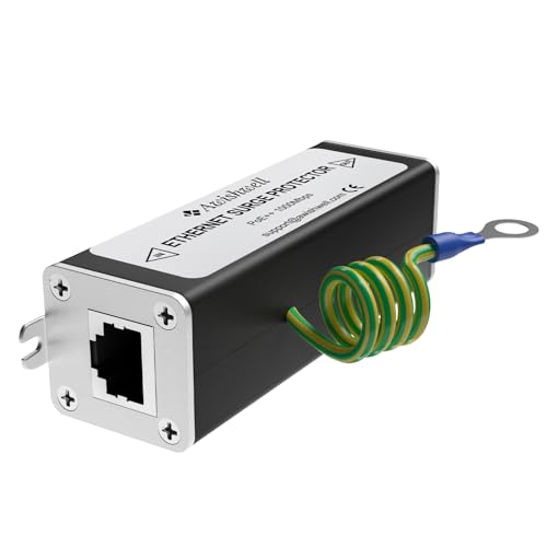 Image of GDT Ethernet Surge Protector Gigabit with Ethernet Transformer, 20KA PoE++ | Awishwell Ethernet Lightning Arrestor,RJ45 Lightning Suppressor,Network Protection