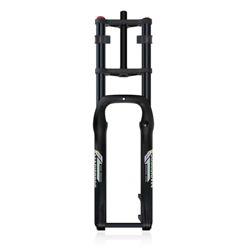 Bicicleta eléctrica HOMSXPAC 4.0 de 26 pulgadas con llantas anchas, horquilla de aire de 190 mm de recorrido, apta para descenso, playa y nieve, con ajuste de amortiguación y eje pasante de 15 x 135 m