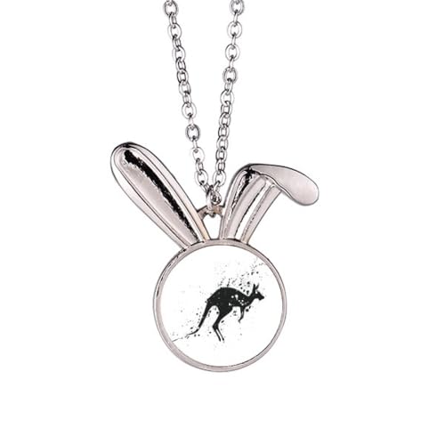 Collier motif lapin mexicain pendentif noir et blanc, une idée cadeau originale
