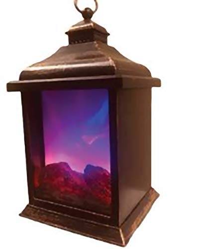 Lanterne LED effet flamme bicolore pour intérieur et extérieur à piles