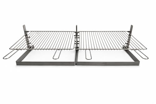 Griglia per Barbecue e Camino in Acciaio Cromato, Regolabile in