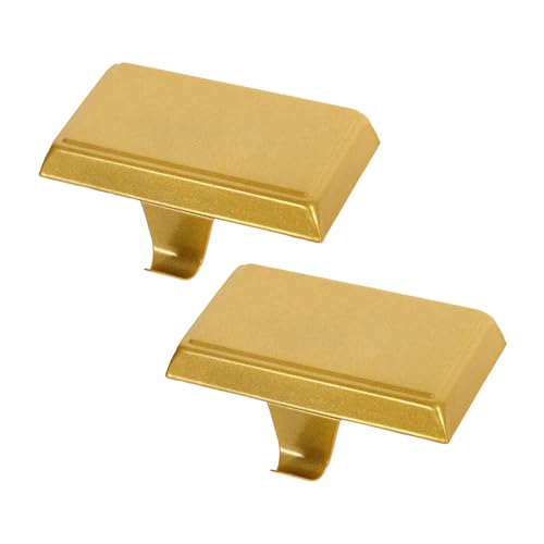 Image of Ulico Christmas Stocking Holders, Mantel Stocking Hangers, Weighted Metal Hanging Hooks, Stocking Holders Bases for Mantel, Fireplace Xmas Party Decoration (Golden, 2 Pcs)