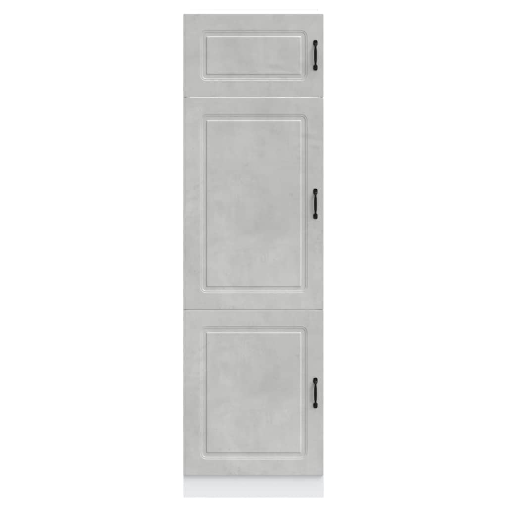 vidaXL Armoire de Cuisine Kalmar Gris béton Bois d'ingénierie, Armoire de Cuisine Blanche, Armoire de Cuisine latérale, Meuble de Cuisine autoportant