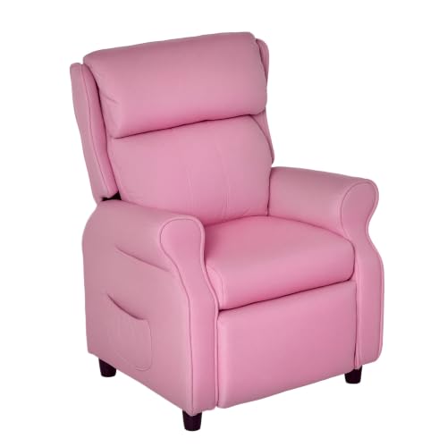 HOMCOM Kindersofa Kindersessel Fußstütze 3-5 Jahre Rosa