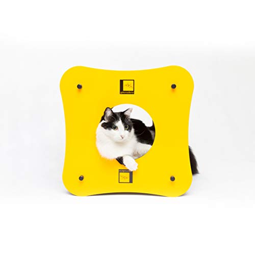 Gatomoderno Arranhador para Gatos Duplo de Papelão Kraft, Acabamento de Acrílico, Cama para Gatos, B