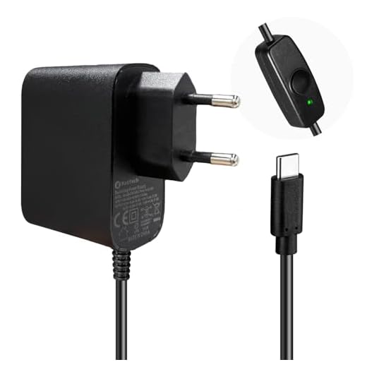 RasTech Alimentatore per Raspberry Pi 5 USB-C 27W con Interruttore 5,1V, 5A Multi-Voltaggio Protezioni Integrate per Raspberry Pi 5 16 GB/8GB/4GB/2GB