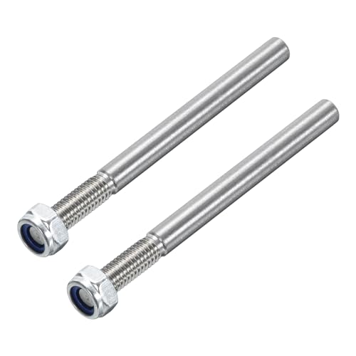 MECCANIXITY Pack of 2 Landing Gear Steel Axle 1/4 Inch Dia 3 Inch Length M6 Wheel Drive Shaft with Nuts for RC Airplane