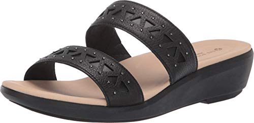 Hush Puppies Women's Lyricale 2 Band Pump, Black Leather, 9.5 W US