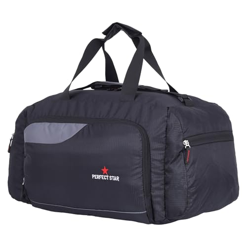 Image of PERFECT STAR 35L Hand Duffle Bags for travellings Travel Bag for man Luggage for Travelling & Women Carry Bag for Women Travel (Black Grey)