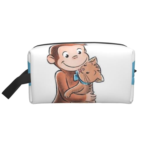 おさるのジョージ 化粧ポーチ トイレタリーバッグ トラベルバッグ 軽量 ミニポーチ おしゃれで かわいい 化粧品収納袋 人気 アニメ ユニセックス 男女兼用