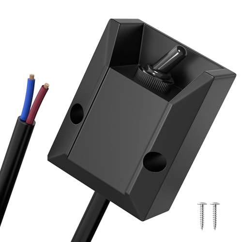 DaierTek Heavy Duty Pre-Wired Toggle Switch 12V 30A Waterproof ON Off Switch with 2FT Lead Wire 2 Pin SPST Latching 12 Volt Switch for Automotive Boat Marine RV Truck ATV