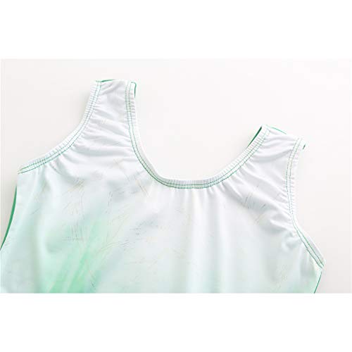 Image of Girls Gymnastic Leotards Sleeveless Gradient Color Spark Splash Dance Bodysuit