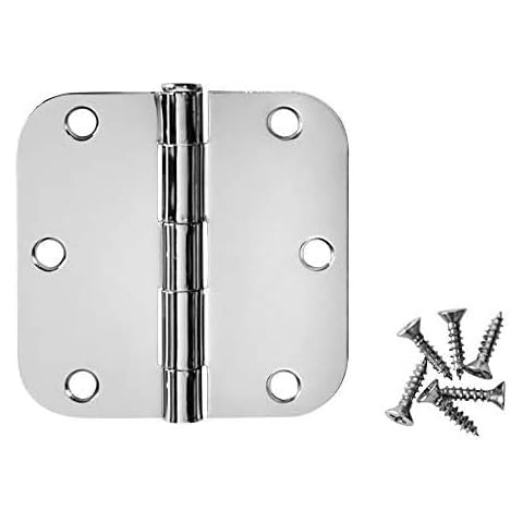 Cosmas Polished Chrome Door Hinge 3.5" Inch x 3.5" Inch with 5/8" Inch Radius Corners - 18 Pack Cover