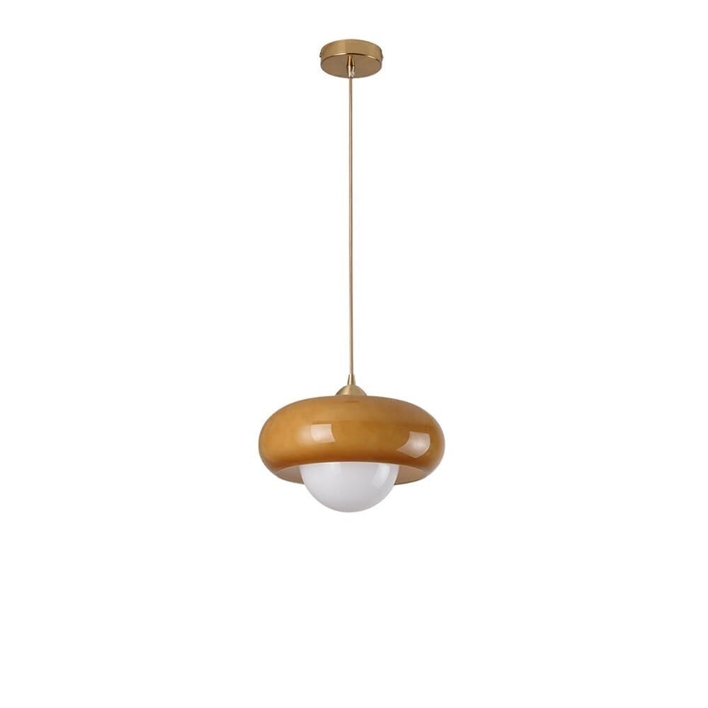 HYJAUSXB Modern Nordic Glass Chandelier,Personality Creative Brass Single Head Pendant Light,Indoor Adjustable Height Ceiling Light Fixture