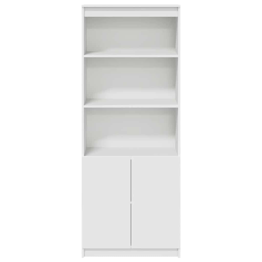Aparador de madera blanco 70 x 35 x 180 cm para salón, pasillo, cocina