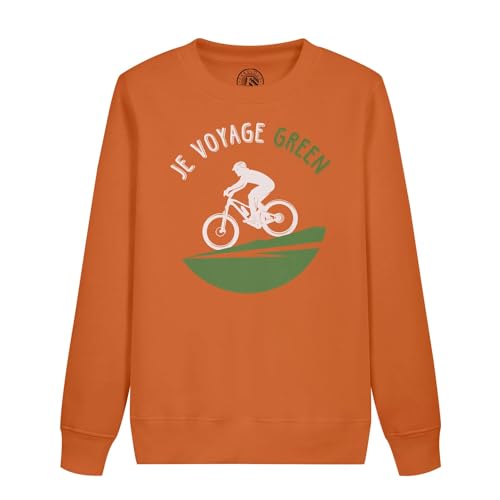 Sweatshirt enfant vert pour voyage vélo VTT et activités de plein air en nature
