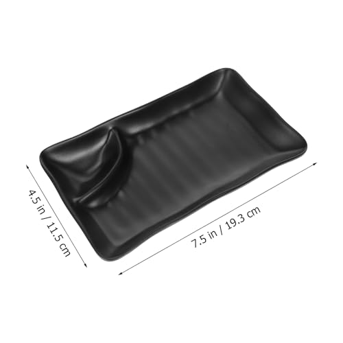 Plato de melamina para sushi KALLORY negro miniatura 2