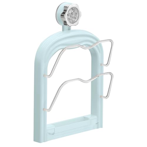 Bosreroy Cream Ivory Wall-Mounted Pot Organizer with Adjustable Rack, Suction Cup Lid Holder, Removable Drain Tray