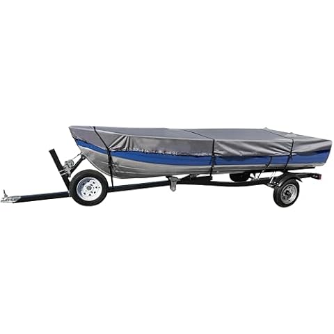 RPS Outdoors 02-8820 DT Series Heavy Duty Trailerable Boat Cover - Fits 14'-16' | Beam Width to 75" | V-Hull & Standard Fishing Boats Cover