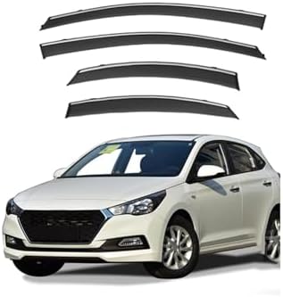 Deflectors & Shields - BGGJJ 4 Pcs Car Wind Deflectors for Hyundai for Verna RV Hatchback MK5-YC 2016-2020 2021 2022 2023, Front Rear Side Window Visor Rain Smoke Guards