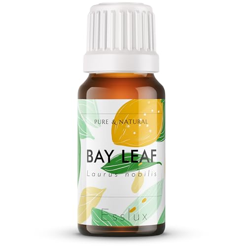 Image of Esslux Bay Leaf Essential Oil for Dry Hair & Scalp - Perfect for Aromatherapy, Hair Growth & Sleep - Pure, Therapeutic Grade Bay Leaf Oil - Diffuse or use on Skin or Hair - 15 ML