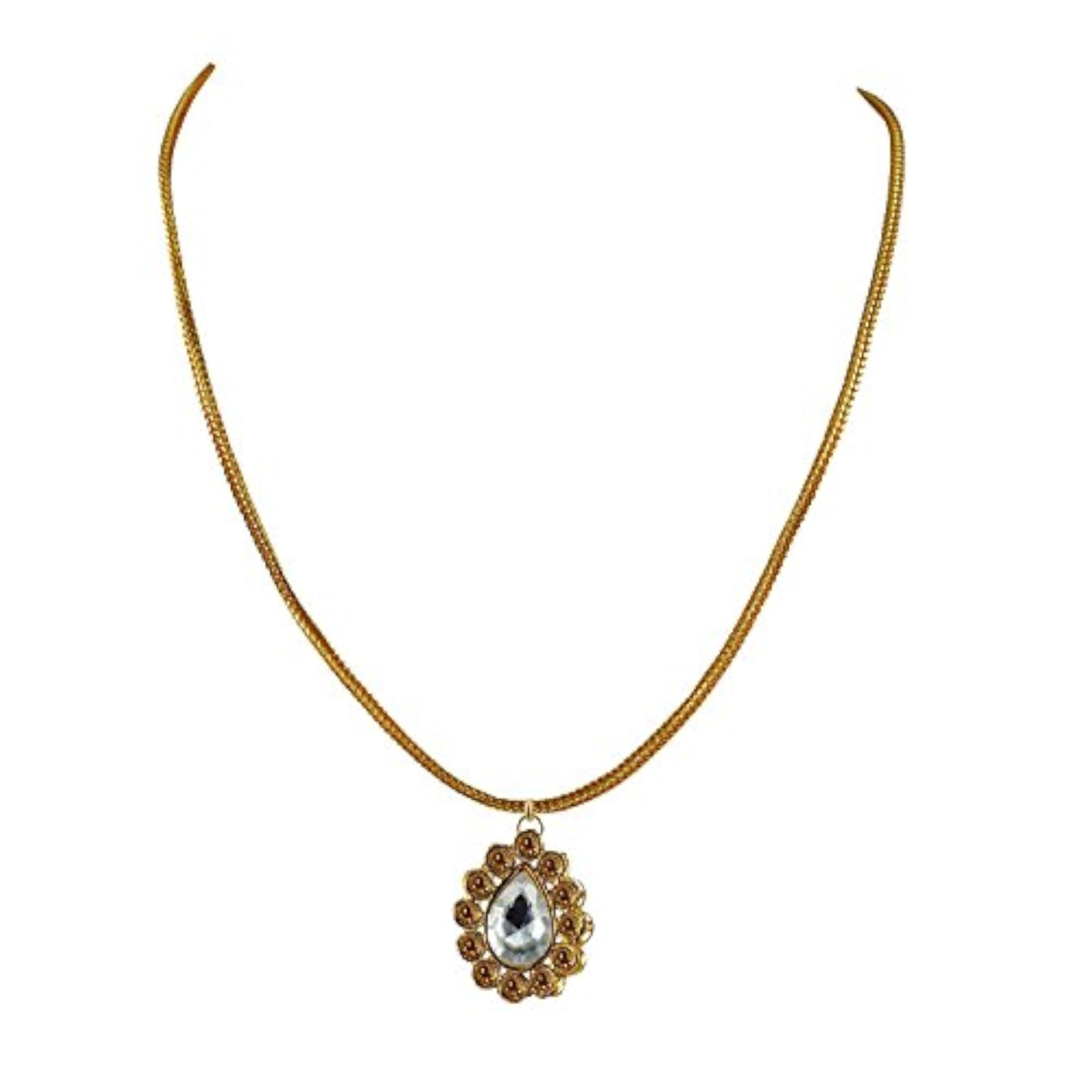 Women's Multicolor Solid Stone Plated Brass Pendant