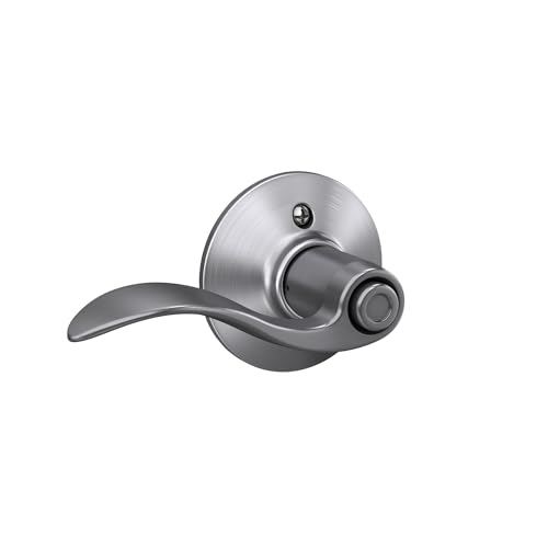 Image of Schlage F40 ACC 626 Accent Door Lever, Bed & Bath Privacy Lock, Satin Chrome