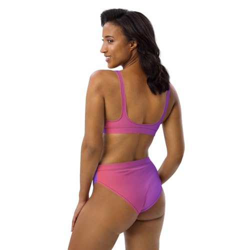 Bikini taille haute violet haut de gamme en tissu premium - 6