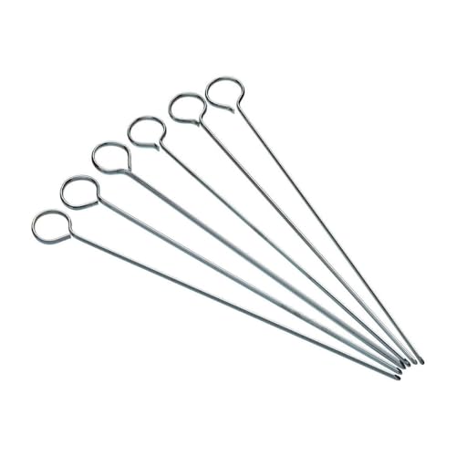 KitchenCraft Flat Kebab Skewers Stainless Steel Set of 6 Reusable Metal Skewer Sticks Simple Cleaning 2cm (8)