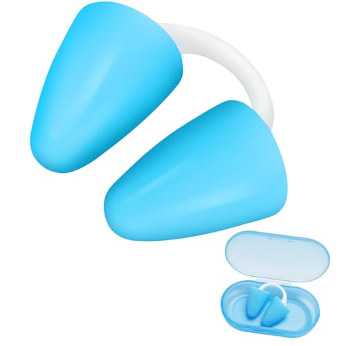 YEAMLTE Tappa Naso Nuoto, Clip per Naso in Silicone, Protezione Naso per Adulti Bambini con Scatola, Nuoto Sincronizzato, Nasello Invisibile Clip, per Principianti (Blu, Adulto)