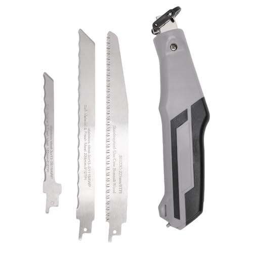 Generic Scie à Main, 3pcs Blades Model Craft Hand Saw, Outils de Travail du Bois Saw Jab, Petite Scie à Main pour Bois, Cloison Sèche, Metel, Blade Mécanisme de Libération Rapide
