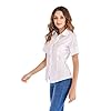 SUNNOW-Womens-Tailored-Short-Sleeve-Basic-Simple-Button-Down-Shirt-with-Stretch SUNNOW Womens Tailored Short Sleeve Basic Simple Button-Down Shirt with Stretch White