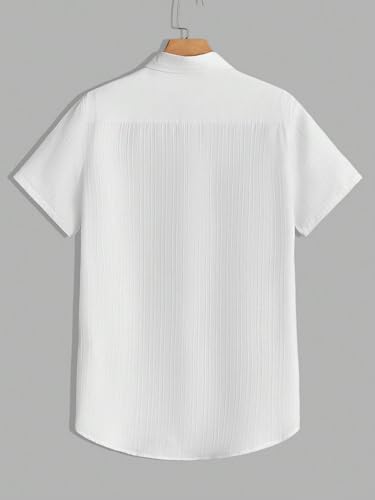 Image of Paralians Men's Regular Fit Solid Pattern Polyester Shirt with Half Sleeve Collar Neck Satandard Length and Button Down Closure Type