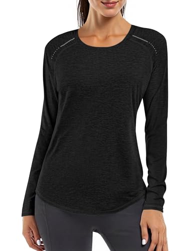 Gyabnw Sportshirt Langarm Damen Activewear T-Shirts UPF 50+ UV Langärmelig Wander Shirt Leicht UV Schutz Outdoor