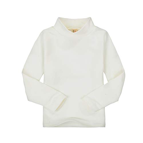 mini eggs Girls Boys Long Sleeve Turtleneck T-Shirt Tops Clothes for Kids 2-6 Years White