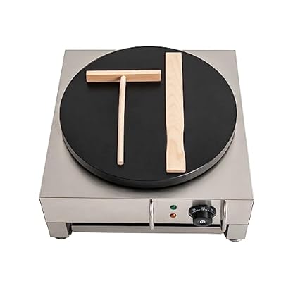 Elektrische Crepes Maker Crepeseisen Crepesplatte Crepesgerät Creperie Gastro Pfannkuchenmaschine 16 Zoll große Griddle mit hölzernen Spreizer 1650W – Bild 3