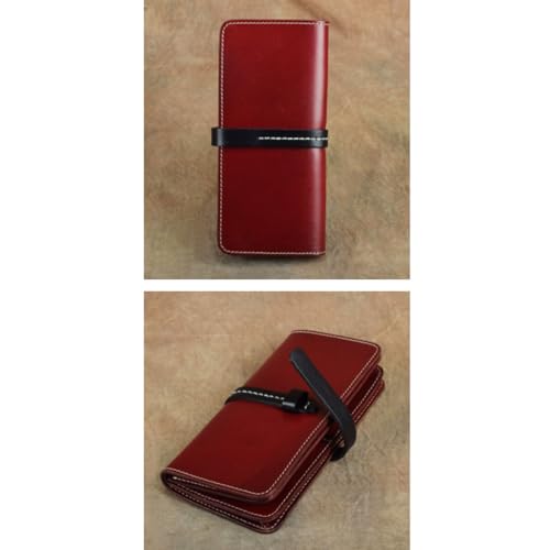 Women's Money Clips Business Wallets Cowhide Card Cases Genuine Leather Coin Purses Handbags (Red)2