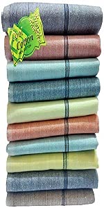 prime deal 100% Safari Cotton, Khadi Printed Handkerchiefs For Men - Color Multi, Striped XXL Size-picture-37