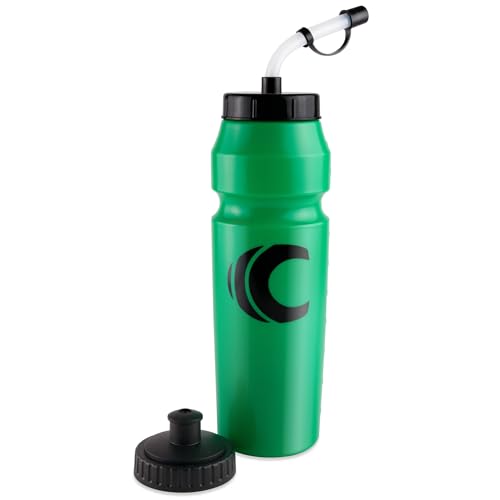 Image of Cannon Sports 1 Liter Sports Water Bottle, BPA-Free, 34 Oz Capacity, Large Mouth, 2 lids (Straw and Squeeze), Great For Helmet Sports Such As Hockey, Lacrosse, Football, Boxing (Green)