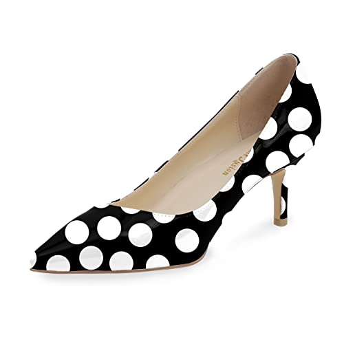 Image of Reindee Lusion Womens Low Kitten Comfortable High Heels Music Note Printed Closed Toe Sexy Pumps Shoes