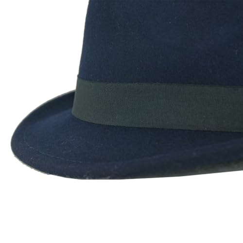 Image of FREEBIRD99 100% Wool Felt Panama Fedora Hat Short Brim Trilby Flat Hat for Men Women